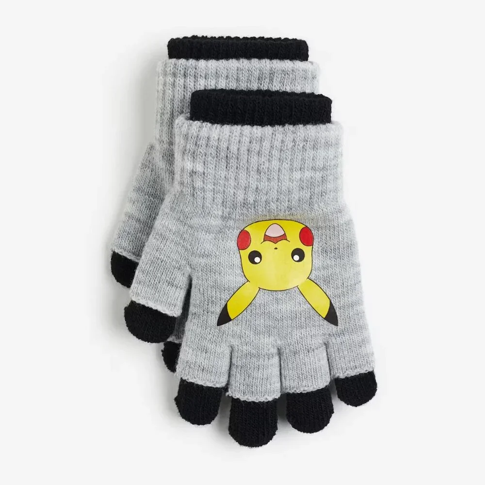 H&M Kids Toddler Pokémon gloves grey black NWT